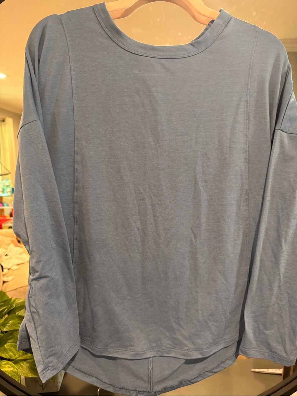 all in motion Women's Long-Sleeve Crewneck Tee in Dusty Blue